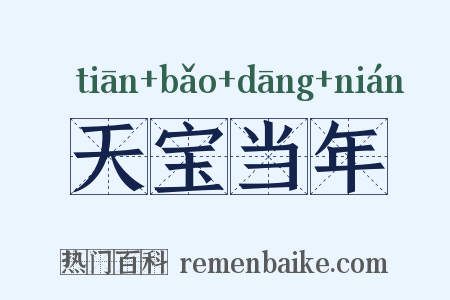 天宝当年是什么意思的图片